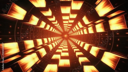 Abstract Tunnel Background Animation With Glowing Light