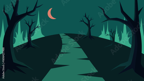 Haunted Trail Through Dead Forest