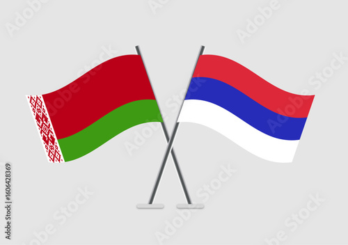 Belarus and Republika Srpska vector flags with minimal patriotic graphics