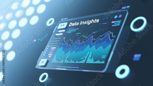 Futuristic Data Insights Dashboard with Geometric Design Elements