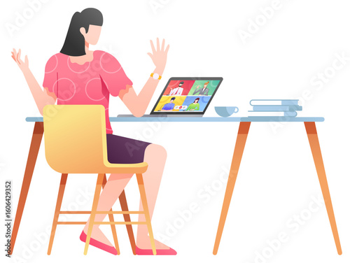 Online Video Conference Illustration