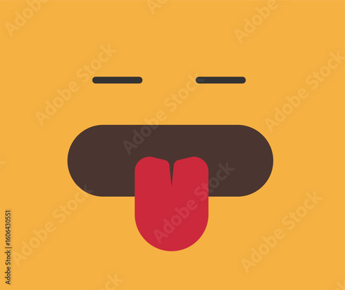Bad negative emotion with tongue face smile icon vector, tease person character facial expression as harsh stress tension, exhausted unhappiness head feel comic humor avatar
