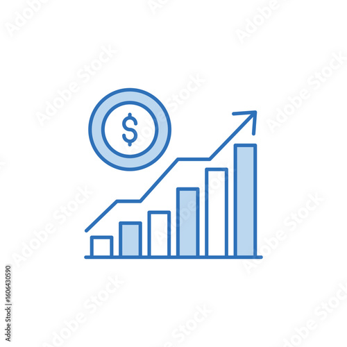 Business Growth icon design with white background stock illustration