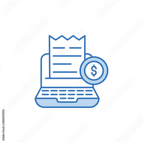 Invoice Generation icon design with white background stock illustration