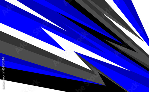 
Blue black sports background with sharp geometric lines, dynamic vector