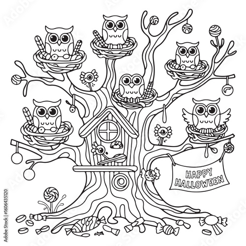 Halloween Sweet Candy Coloring Pages For Adults