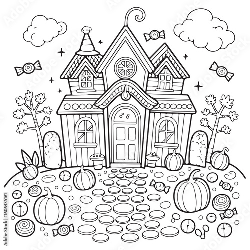 Halloween Sweet Candy Coloring Pages For Adults
