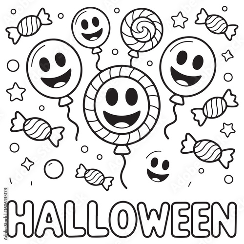 Halloween Sweet Candy Coloring Pages For Adults