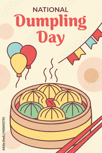 National Dumpling Day celebration illustration