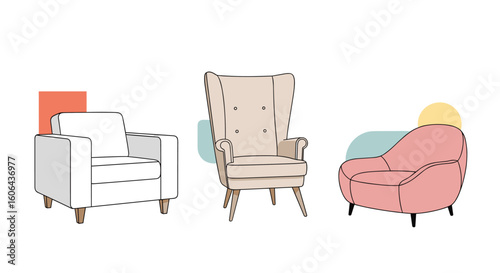 Discover a curated selection of comfortable and stylish accent chairs for your home and office interior design projects