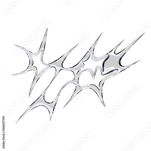 Cyber Tribal Chrome Symbol with Element