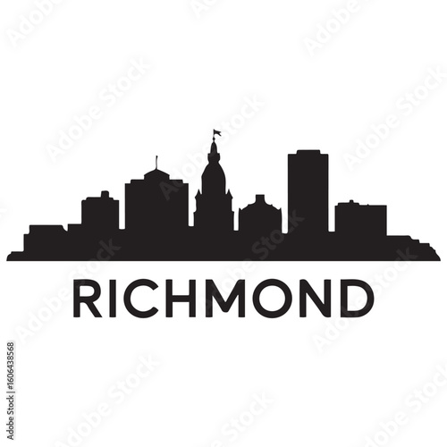 Tableau sur toile Richmond skyline silhouette