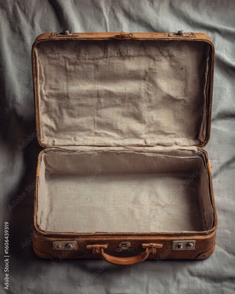 custom made wallpaper toronto digitalan empty open vintage suitcase with a fabric interior
