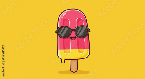 Cool Popsicle with Sunglasses and a Smile