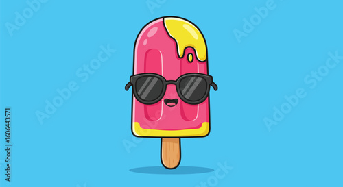 Cool Popsicle with Sunglasses and a Smile