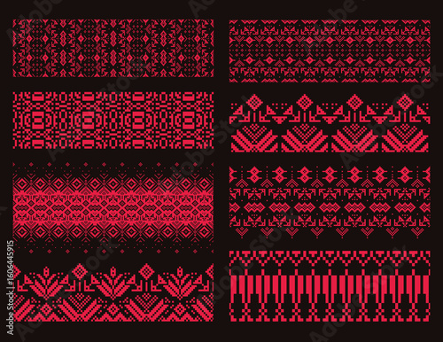 Palestine Traditional Border Motif Pattern Set