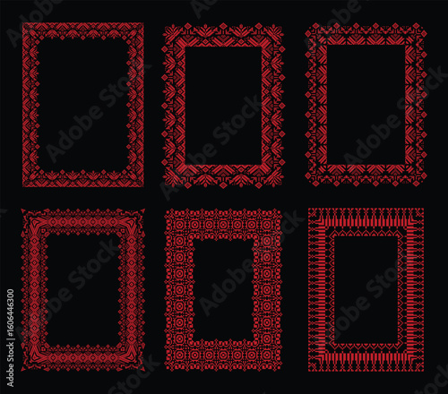 Traditional Motif of Palestine Pattern Frame Set