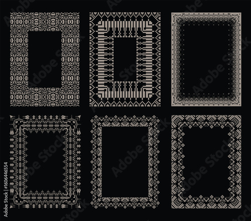 Traditional Motif of Palestine Style Pattern Frame Set