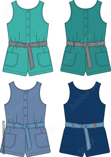 Sleeveless Romper Design Collection: Stylish, Comfortable, and Versatile Apparel for Women and Girls, Perfect for Summer Fashion Trends