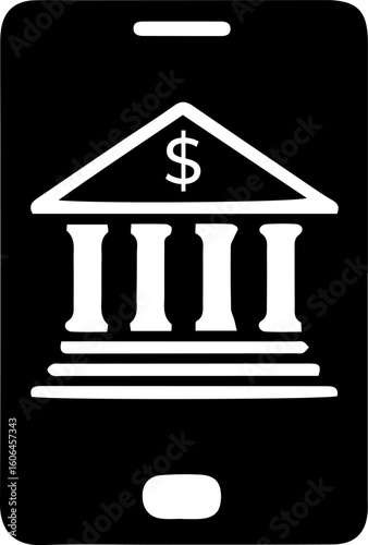 Mobile Banking Icon – Online Financial Services, Digital Payments, Banking App, Money Transfer and Finance Technology Symbol
