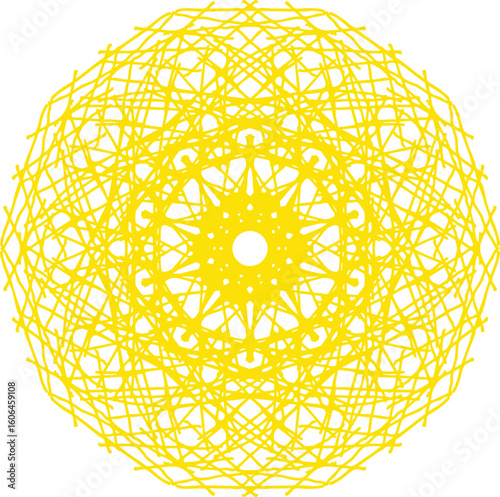 Yellow festive mandala element vector