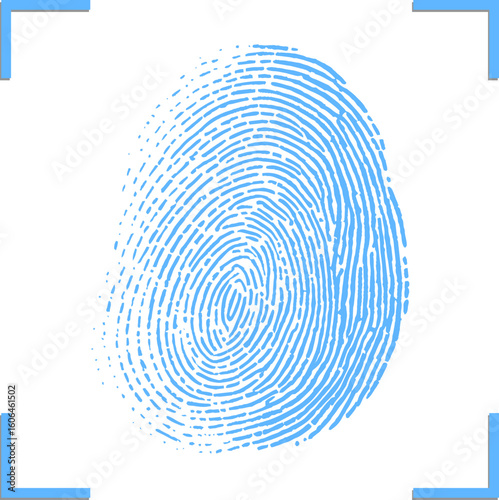 Vector format of finger print. Blue and white close up of a fingerprint stock illustration