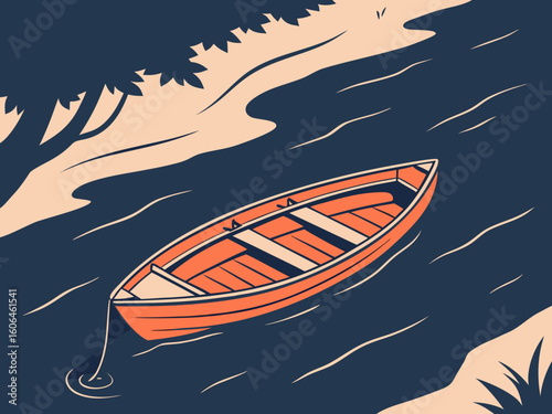 vector illustration of a fishing boat