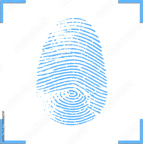 Modern blue fingerprint. Vector
