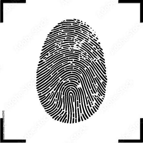 Fingerprint, vector icon. Identification. Biometric. Digital authentication. eps 10