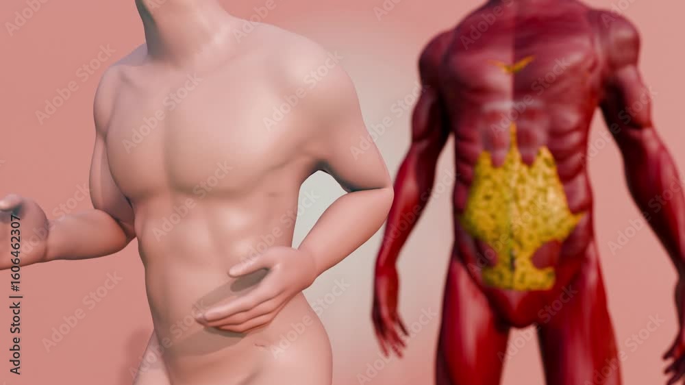 Body Fat Accumulation and Reduction Concept with Visceral and ...