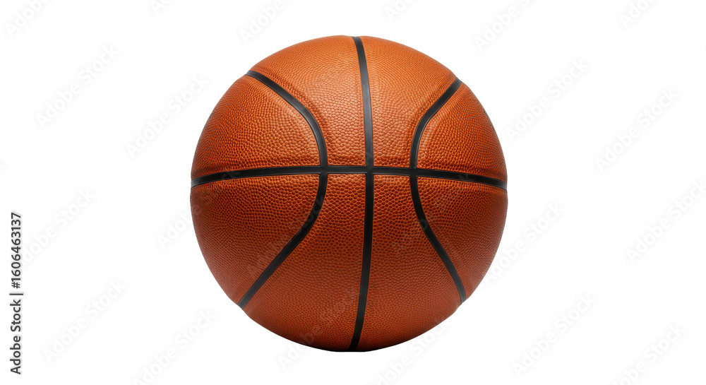 Fototapeta premium A close-up of a basketball showcasing its texture and design against a plain background