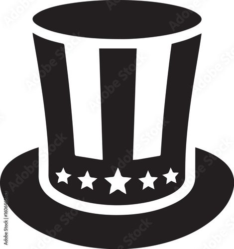 American flag magic top hat silhouette