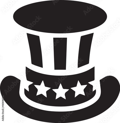 American flag magic top hat silhouette