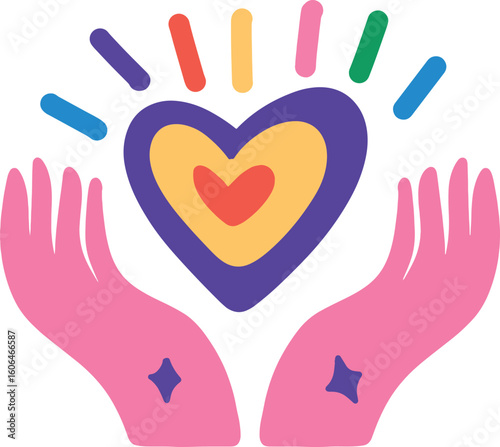 Hands holding a heart Love, care, and compassion concept