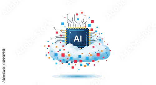 AI Processor Chip over Cloud with Floating Digital Data Elements - Cloud Computing and AI