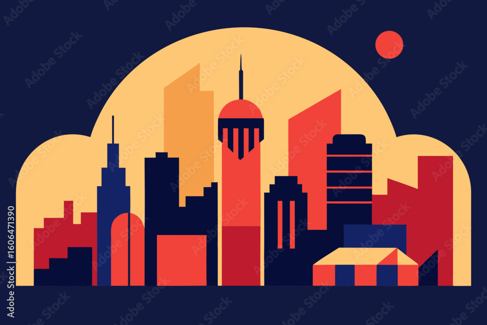 Fototapeta premium city skyline at night