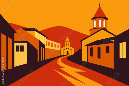 church in the evening