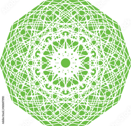 Green festive decoration mandala element