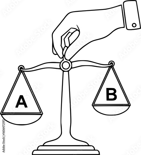A metaphor for the inability to make decisions. There are two options on the scale, but the person is unable to choose, demonstrating confusion, doubt, and difficulty in selecting a path.