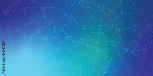 Abstract digital connection concept network background of lines and dots with gradient color for technology and communication designs