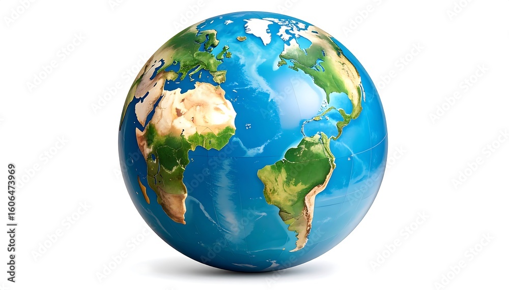 Fototapeta premium Earth globe, realistic 3D render