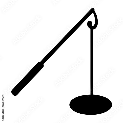 Simple Black silhouette of a ice-fishing-hole