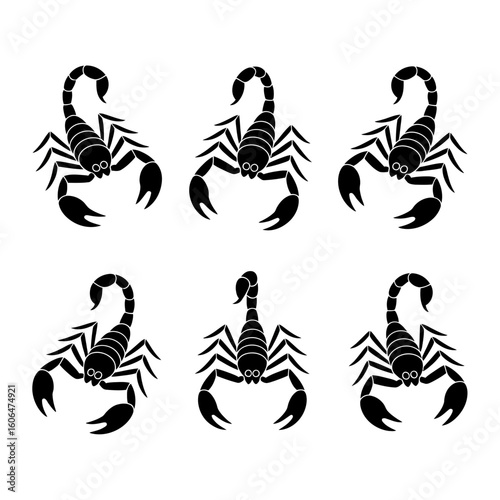 set of black silhouettes of animals