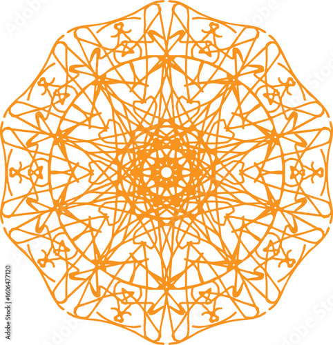 Orange festive mandala design for invite background decoration
