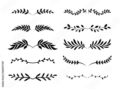 Hand Drawn Divider, Floral Borders Vector. Doodle dividers hand drawn line borders vector image Doodle Dividers Hand Drawn Line Borders Wedding Decoration Elements.