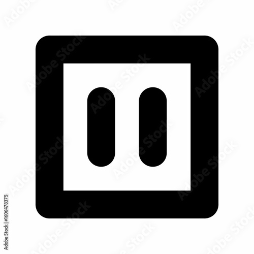 Pause Button Icon - Stop, Break, or Hold Symbol in Square