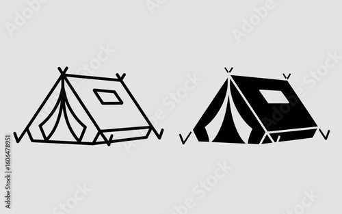 set of camping icons