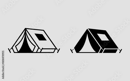 set of camping icons