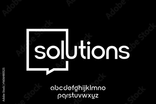 Solutions Modern Logo and Font on Black Background