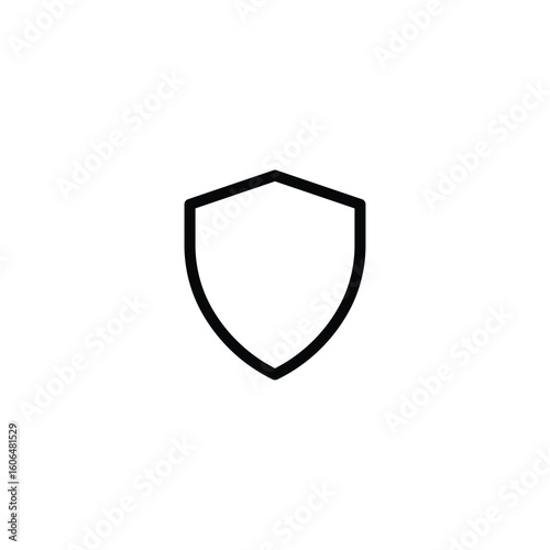 black Protection line art icon vector illustration isolated on white background